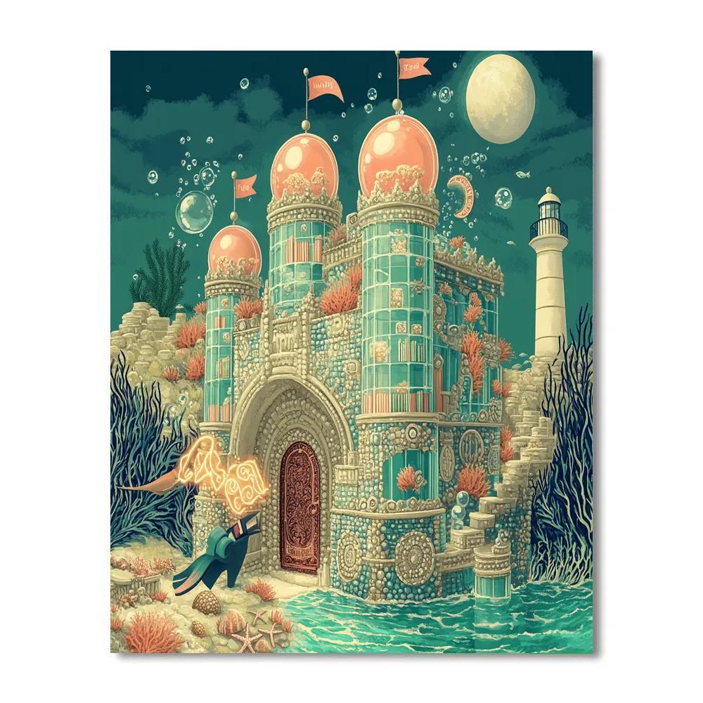 Glass Reef Castle Conservatory paint by numbers