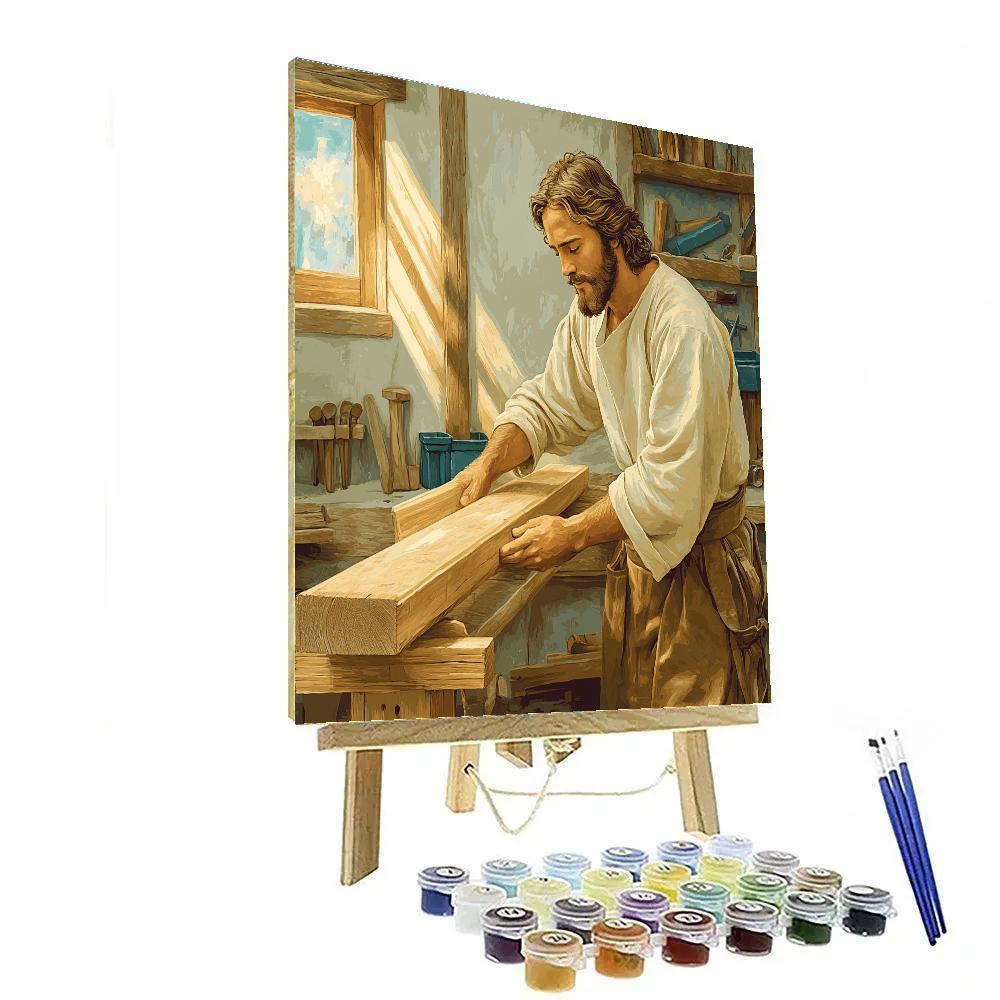 Jesus In The Workshop Of Light Numbered painting kits