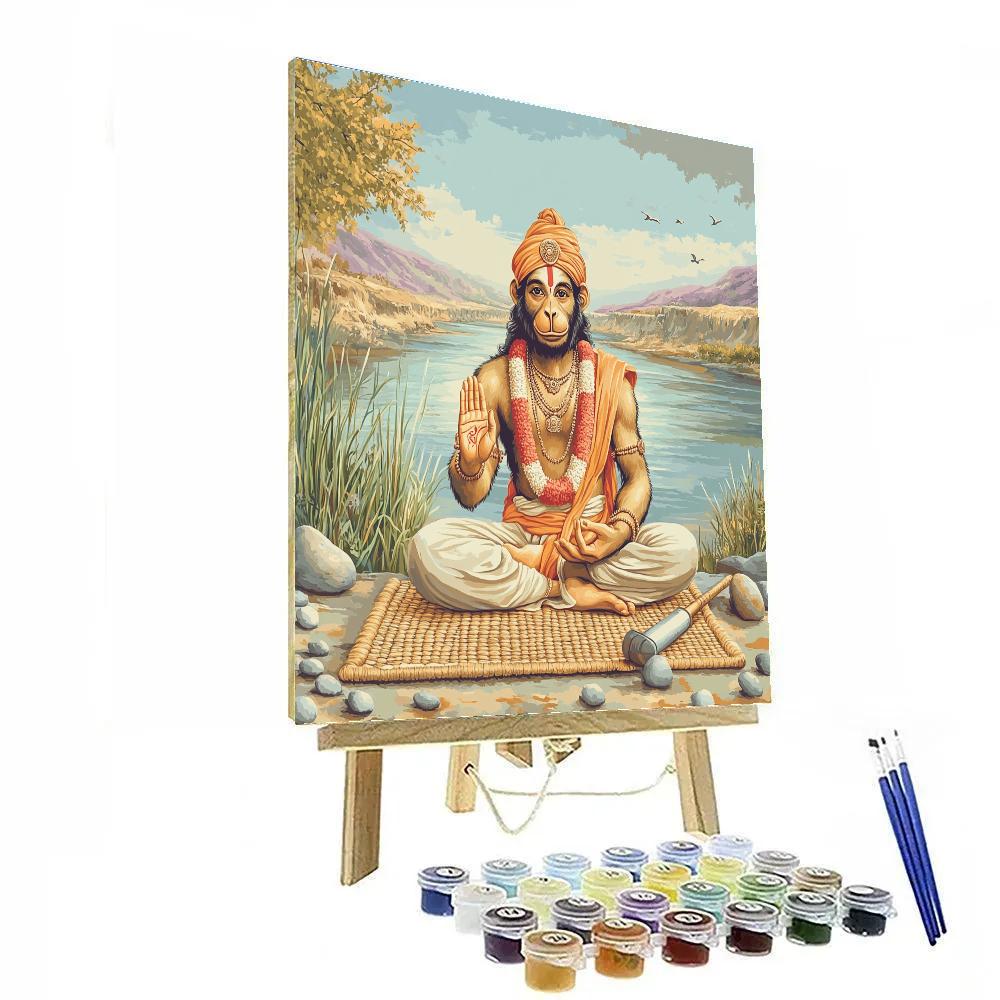 Hanuman Riverbank Yoga Guide paint by color