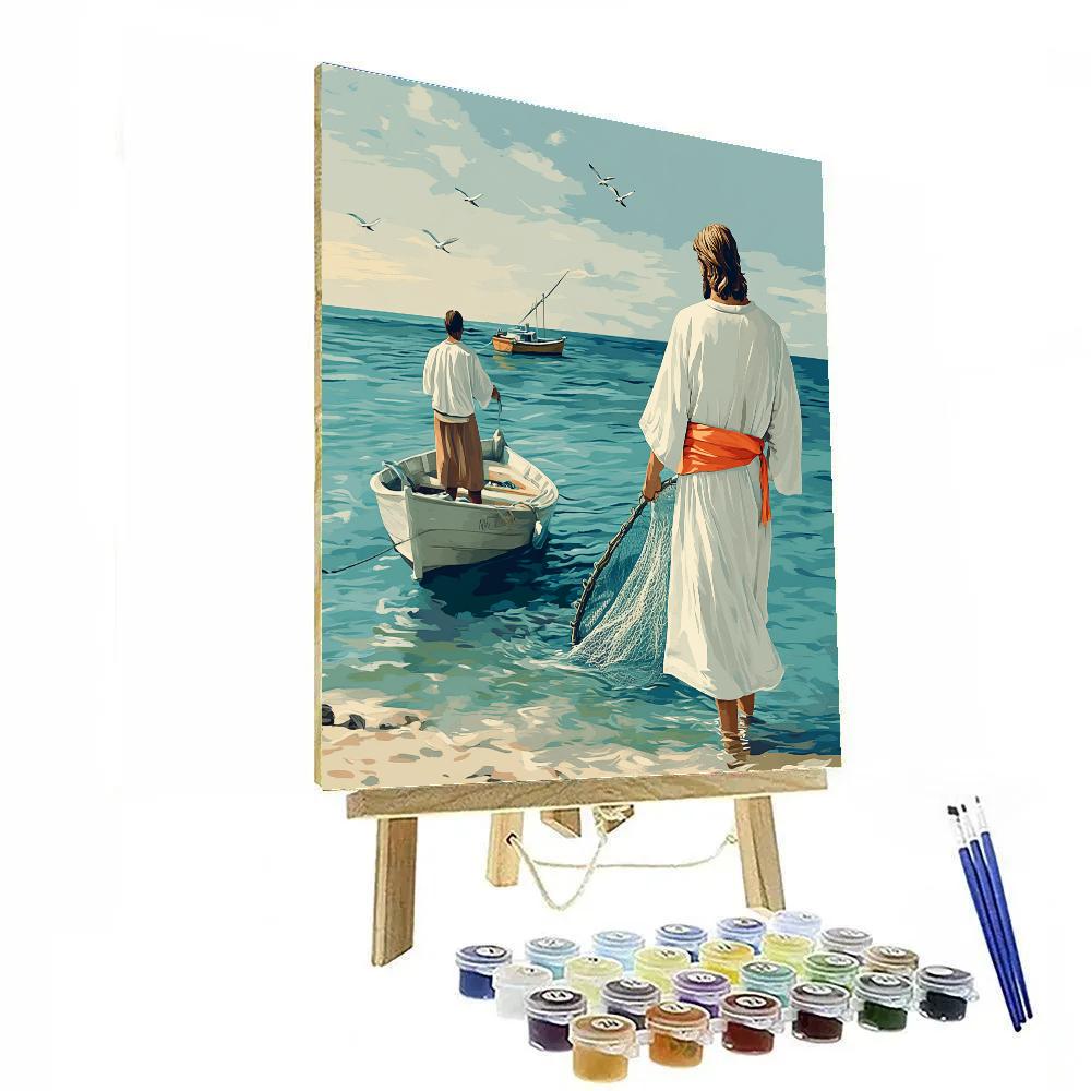 Morning Shoreline With Jesus And The Net Paint by numbers kits