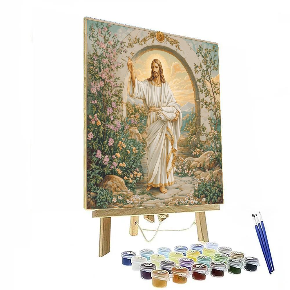 Resurrection Garden Jesus In Lavender Light Paint by numbers kits