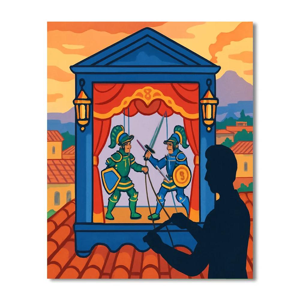 Marionette Theatre Of Italy At Sunset paint by number