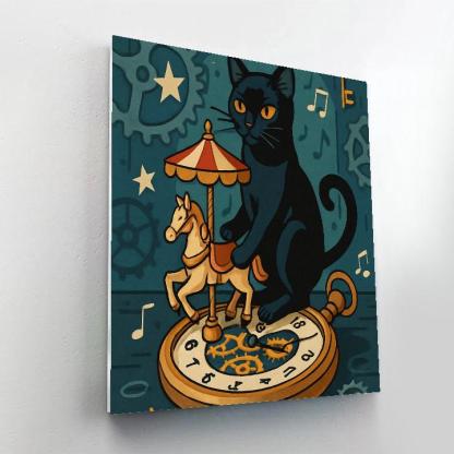 Clockwork Carousel Cat Numbered painting kits