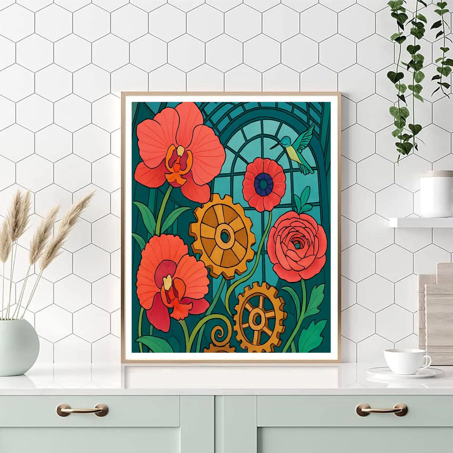Clockwork Conservatory Flowers paint by number