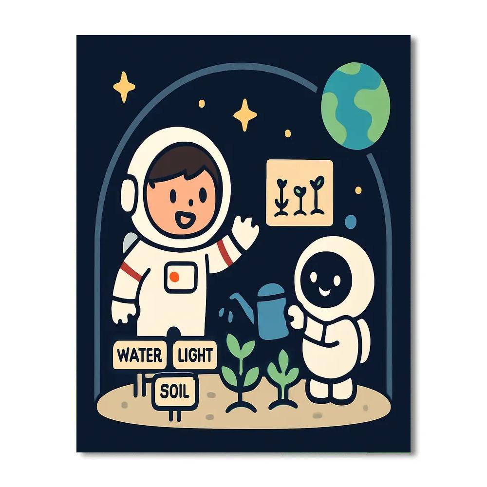 Moonbase Plant Lab Helpers DIY paint by numbers