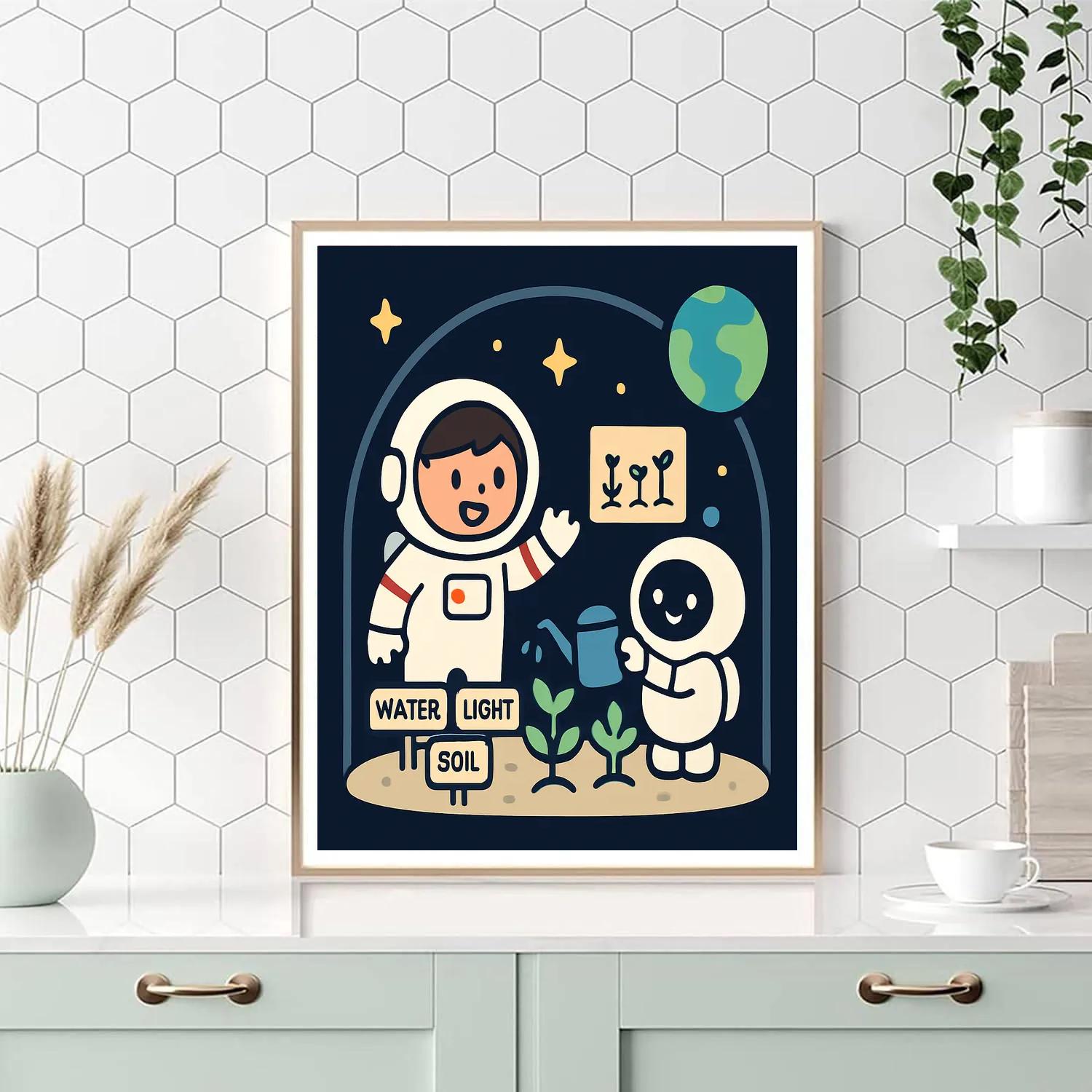 Moonbase Plant Lab Helpers DIY paint by numbers