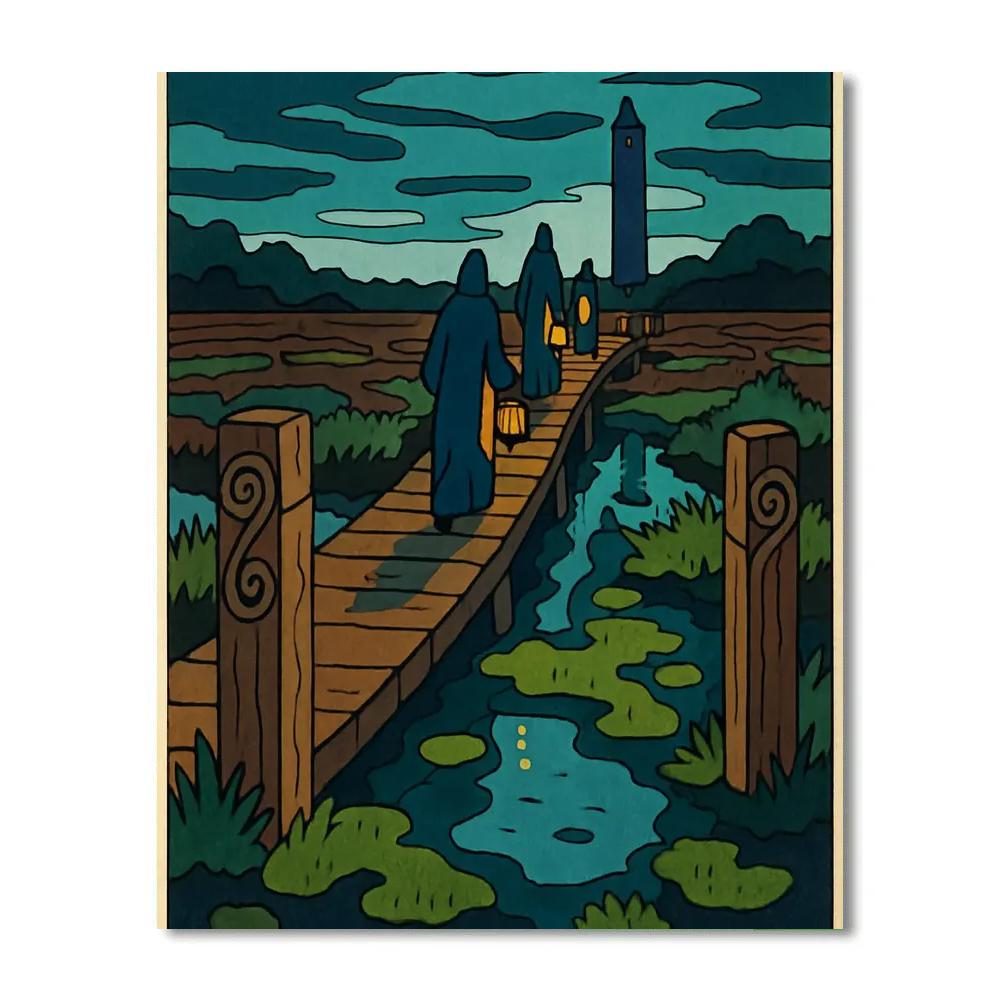 Lantern Procession In Ireland Marshlands DIY paint by numbers