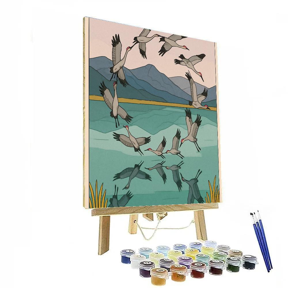 Mirror Lake Birds In Mid Migration Spiral Numbered painting kits