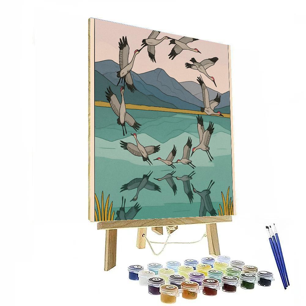 Mirror Lake Birds In Mid Migration Spiral Numbered painting kits