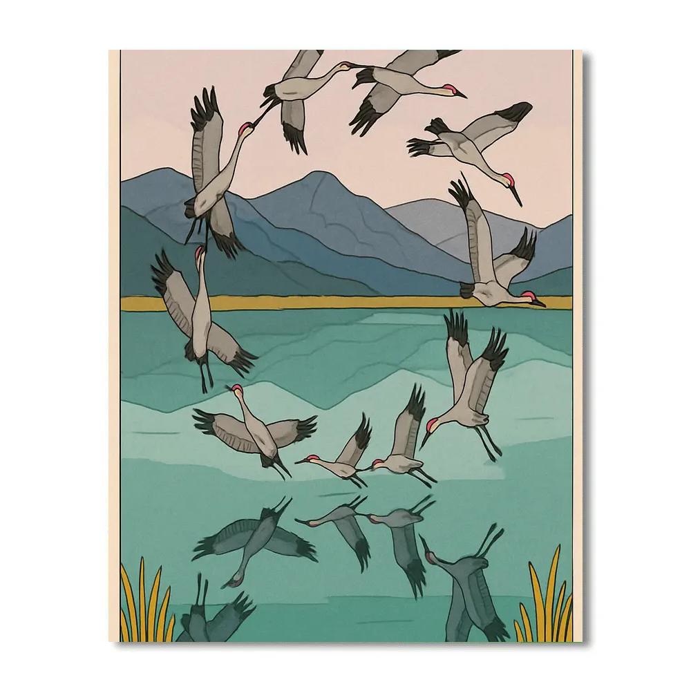Mirror Lake Birds In Mid Migration Spiral Numbered painting kits
