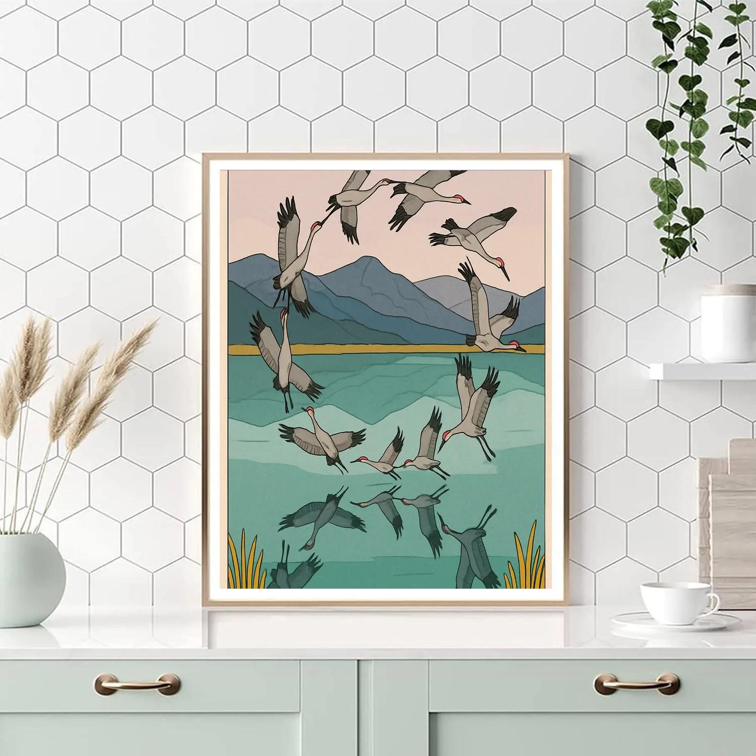 Mirror Lake Birds In Mid Migration Spiral Numbered painting kits