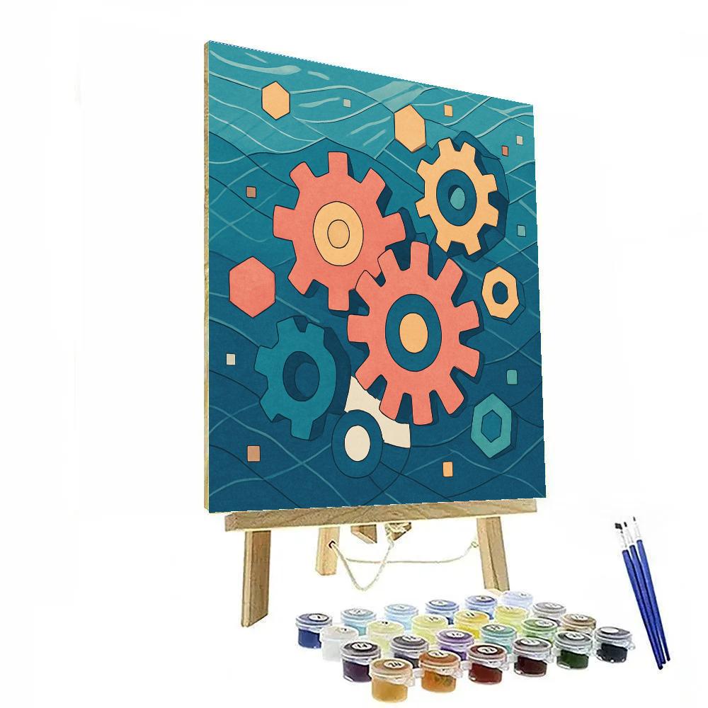 Clockwork Reef In Abstract paint by color