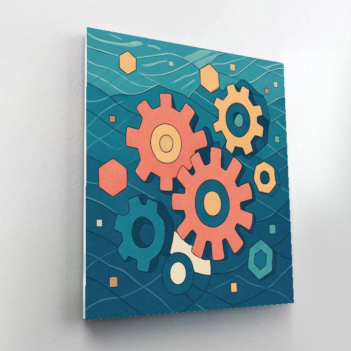 Clockwork Reef In Abstract paint by color