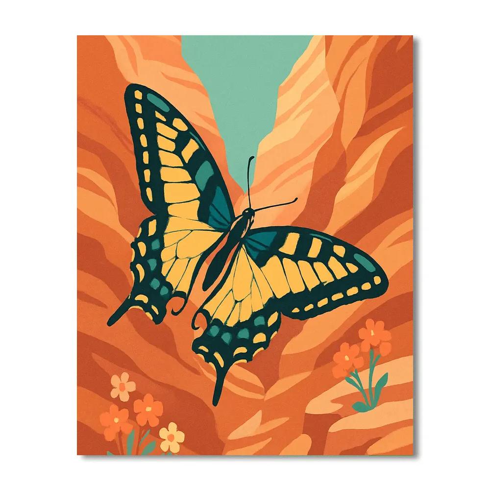 Canyon Wind With Butterfly Silhouettes Paint by numbers kits