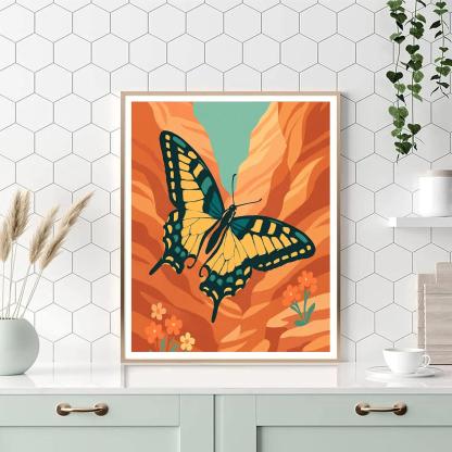 Canyon Wind With Butterfly Silhouettes Paint by numbers kits