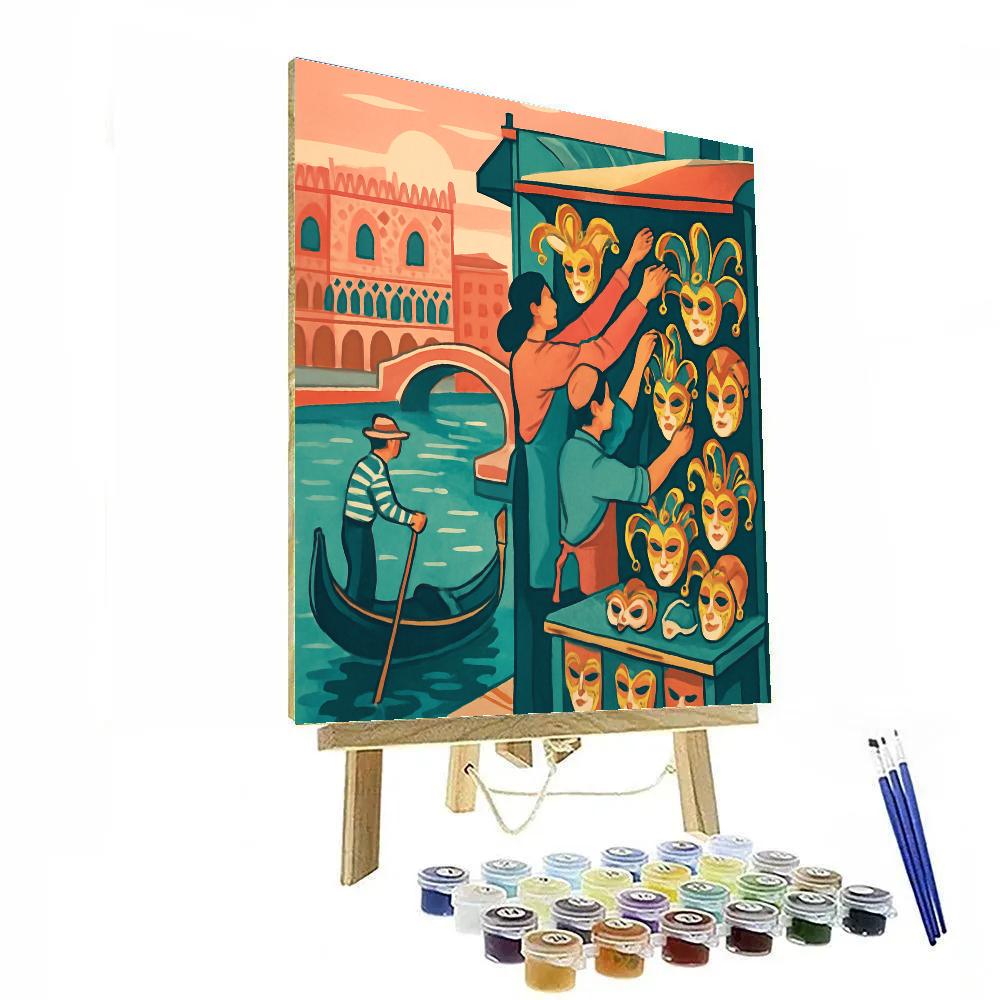 Mask Makers Of Venice At Dawn painting number kit