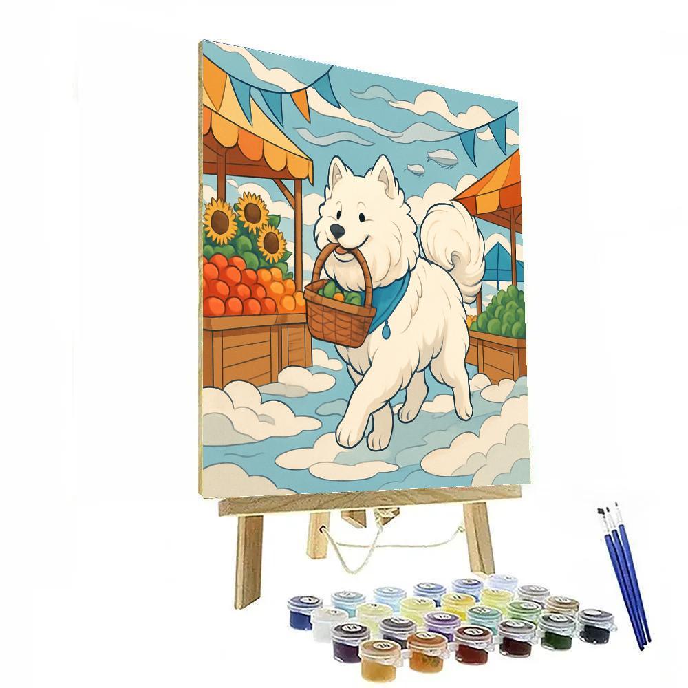 Sky Market With Dog Companion Numbered painting kits