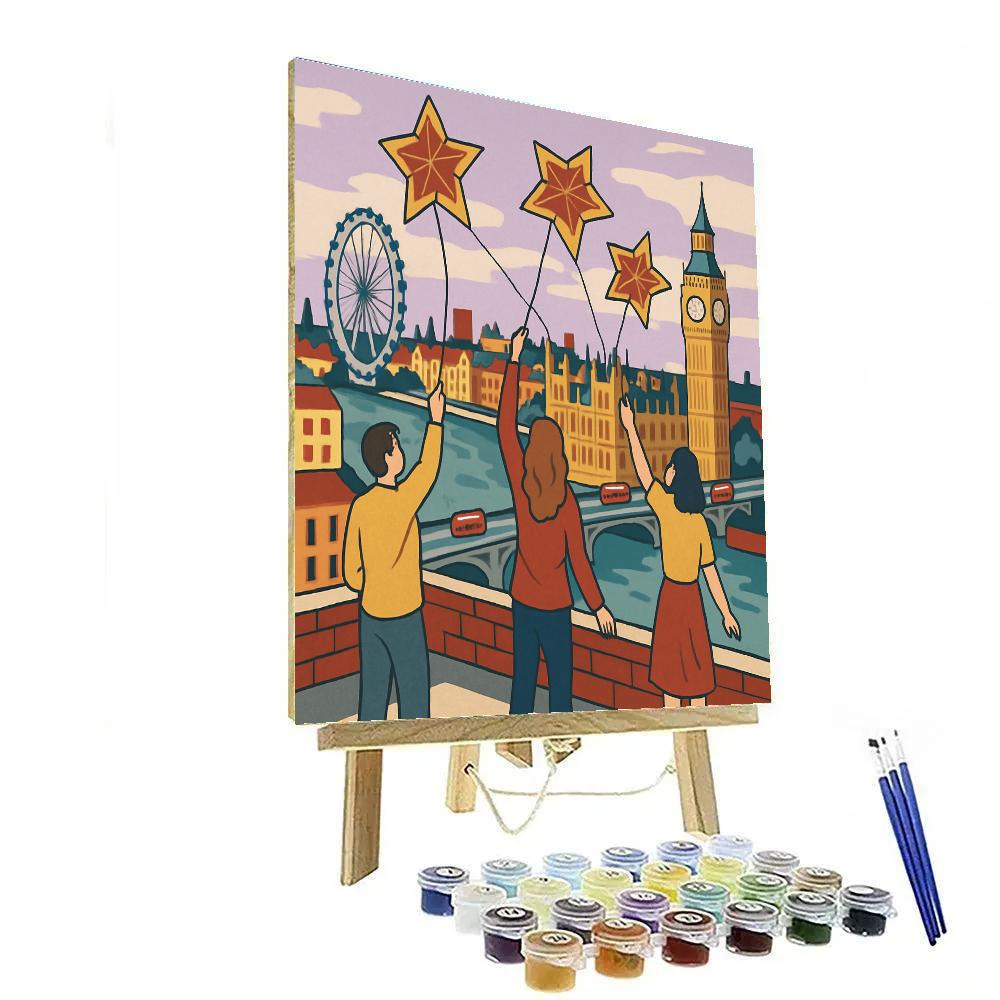 Rooftop Kite Festival In London Skyline DIY paint by numbers