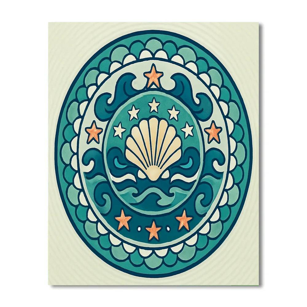 Whispering Tides Mandala painting number kit