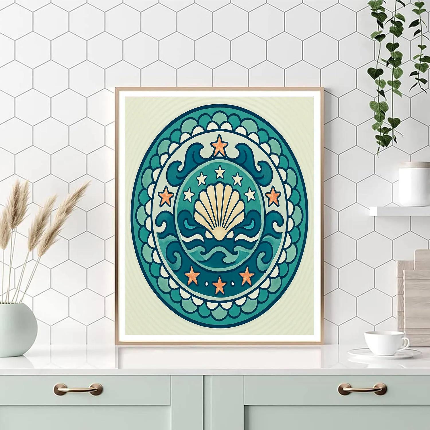 Whispering Tides Mandala painting number kit