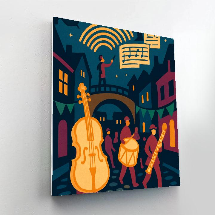 Lantern Parade With Music Echoes paint by number