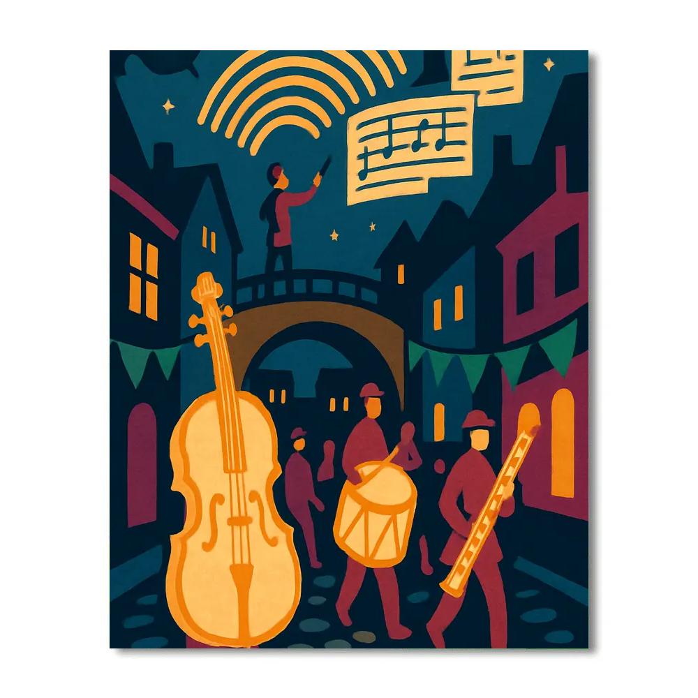 Lantern Parade With Music Echoes paint by number
