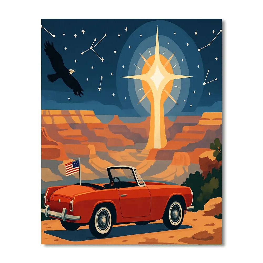 USA Canyon Stargate Road Trip Poster Paint by numbers kits