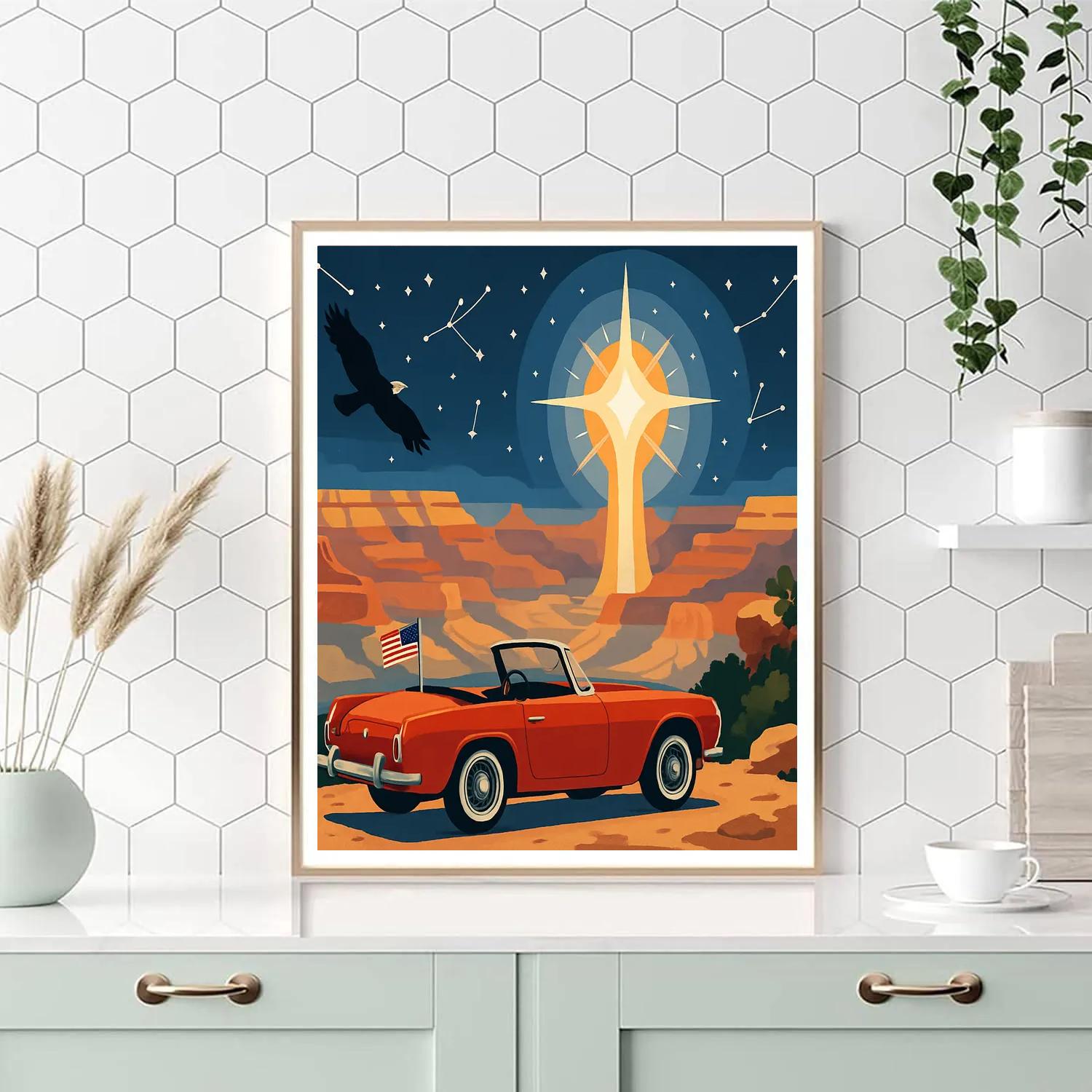 USA Canyon Stargate Road Trip Poster Paint by numbers kits