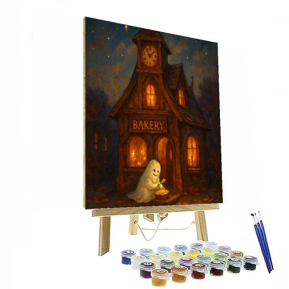 The Cozy Clocktower Haunted Bakery Numbered painting kits