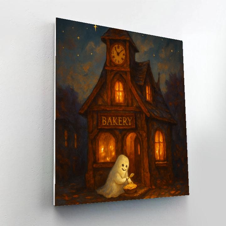 The Cozy Clocktower Haunted Bakery Numbered painting kits