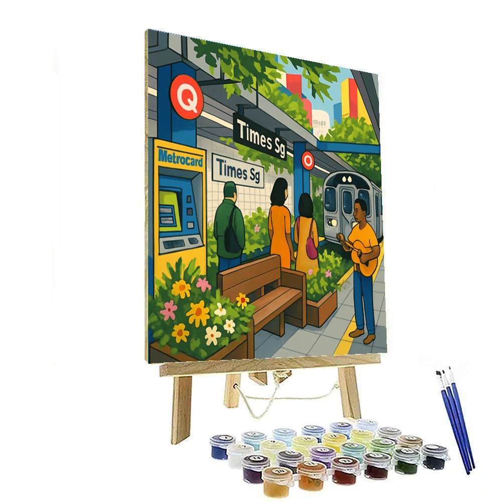 New York Lightwell Subway Garden Numbered painting kits
