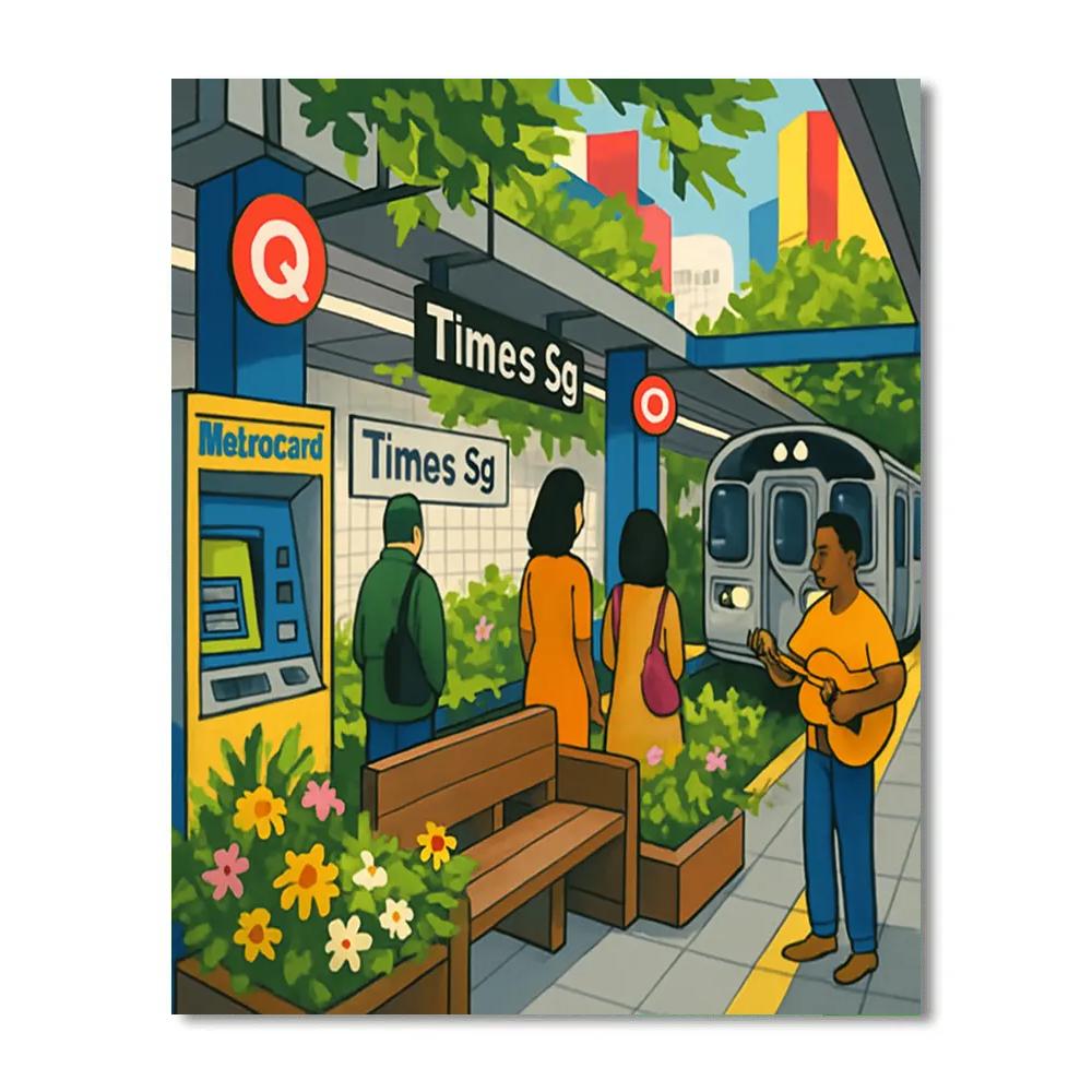 New York Lightwell Subway Garden Numbered painting kits