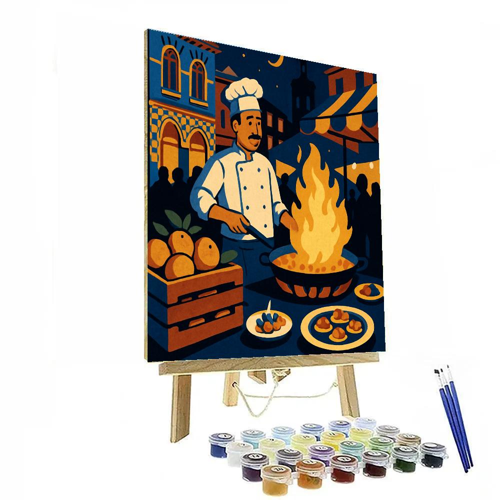 Midnight Market Mosaic In Spain Paint by numbers art