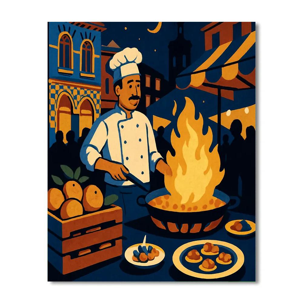 Midnight Market Mosaic In Spain Paint by numbers art