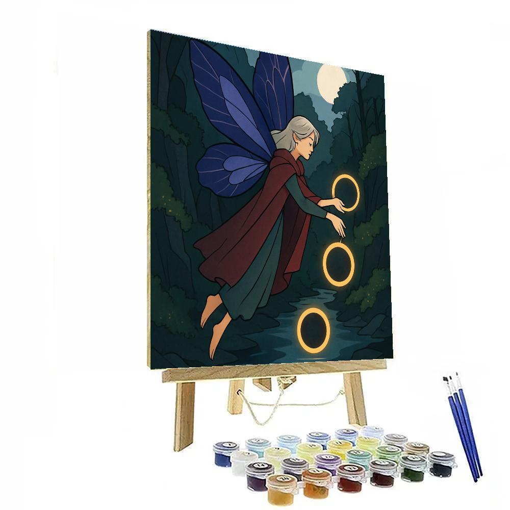 Fairy With Eclipse Lanterns Numbered painting kits