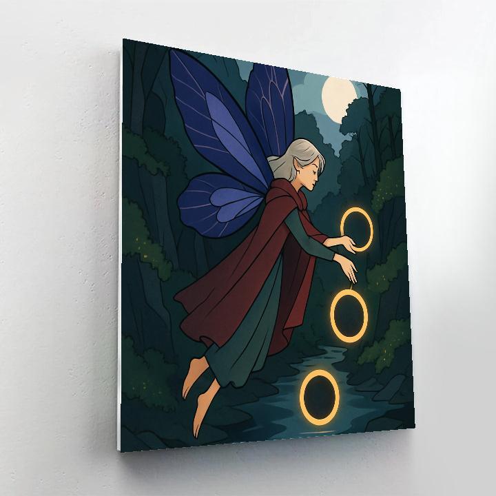 Fairy With Eclipse Lanterns Numbered painting kits