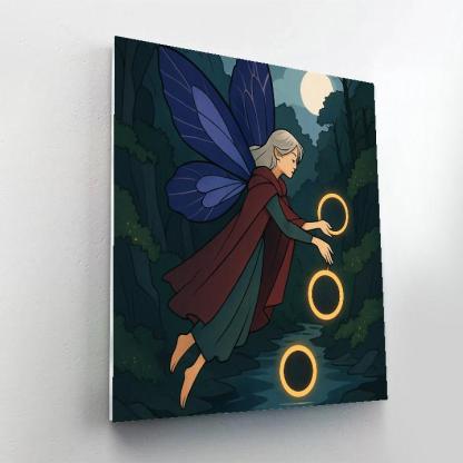 Fairy With Eclipse Lanterns Numbered painting kits