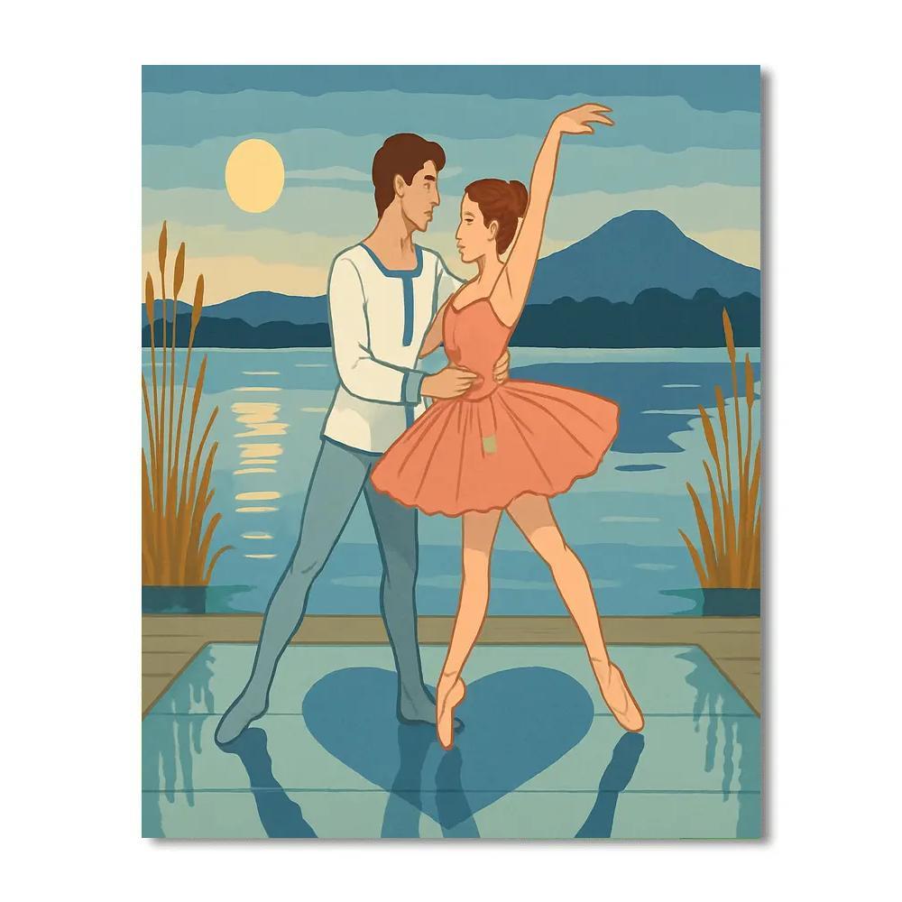 Mirror Lake Waltz In Ballet DIY paint by numbers