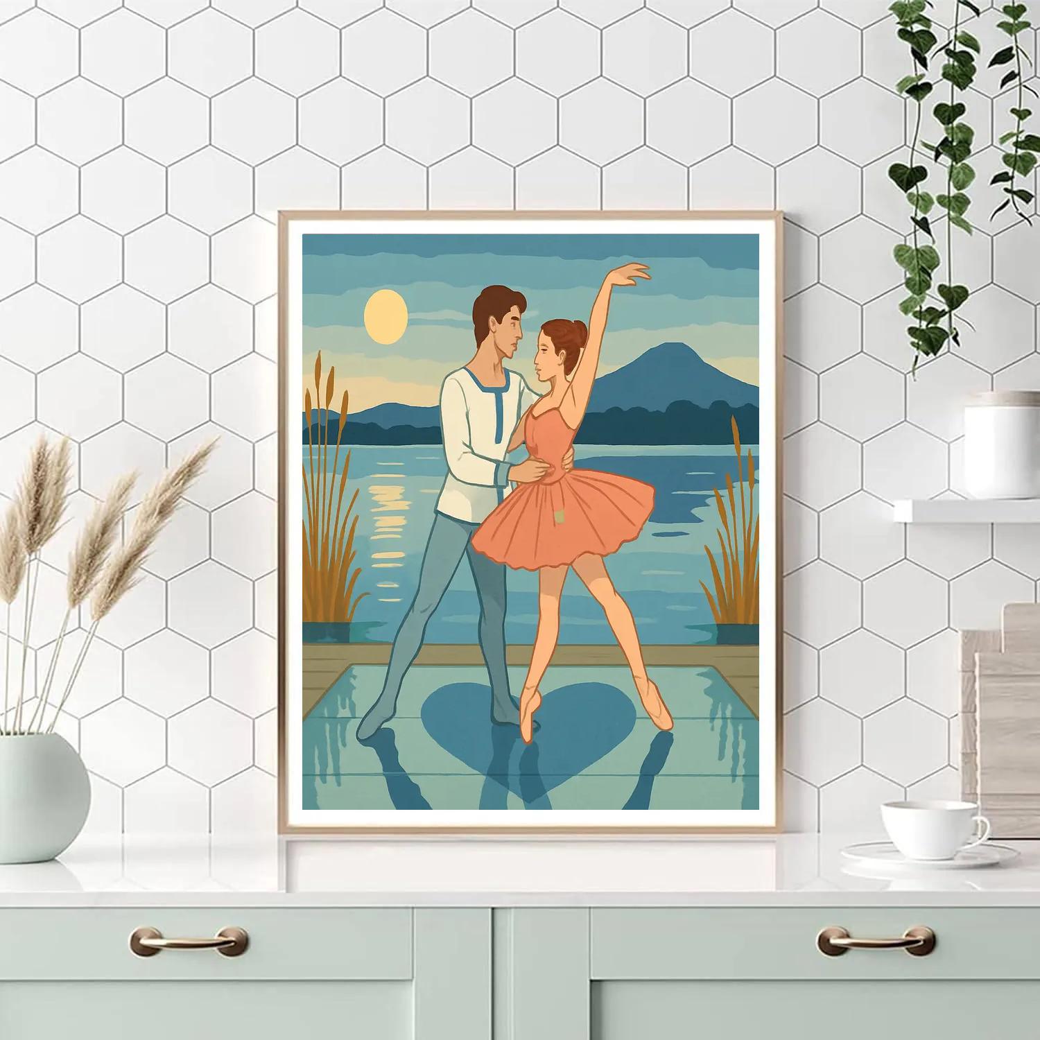 Mirror Lake Waltz In Ballet DIY paint by numbers