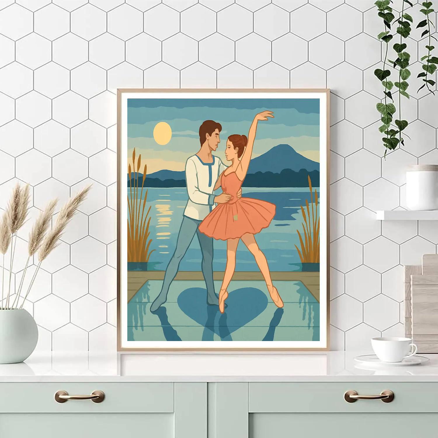 Mirror Lake Waltz In Ballet DIY paint by numbers