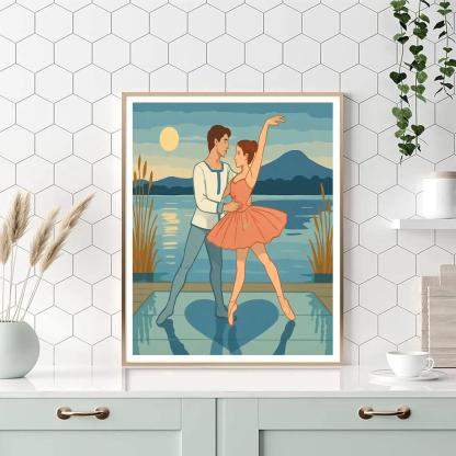 Mirror Lake Waltz In Ballet DIY paint by numbers