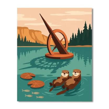 Clockwork Shoreline Lake Mirage paint by number