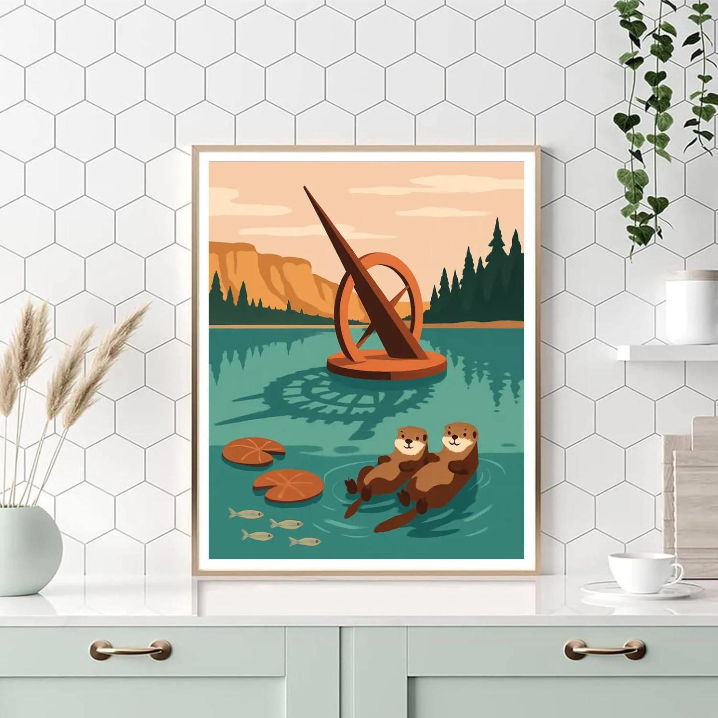 Clockwork Shoreline Lake Mirage paint by number