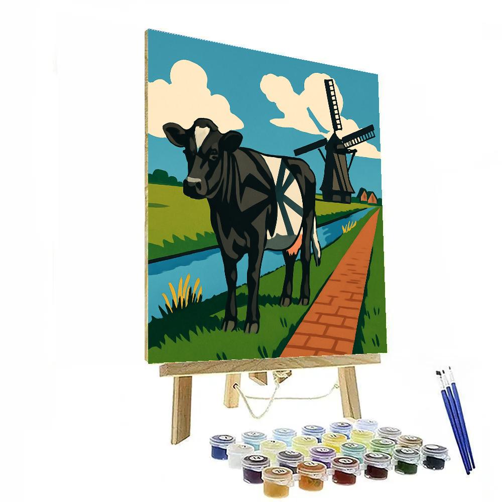 Windmill Shadow Cow Pasture painting number kit