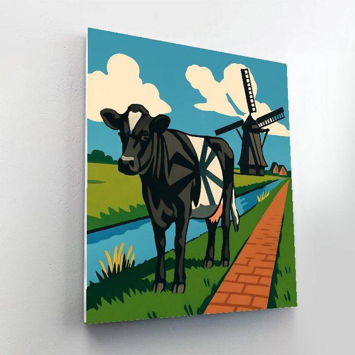 Windmill Shadow Cow Pasture painting number kit