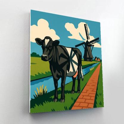 Windmill Shadow Cow Pasture painting number kit