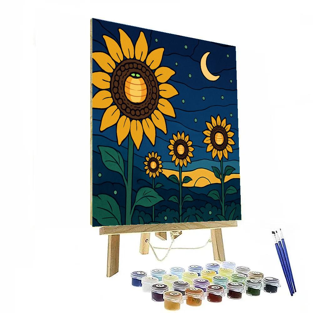 Lantern Festival In A Sunflower Valley Number painting