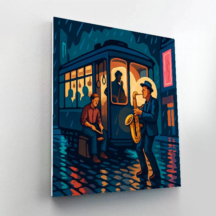 Neon Trolley Jazz Serenade DIY paint by numbers