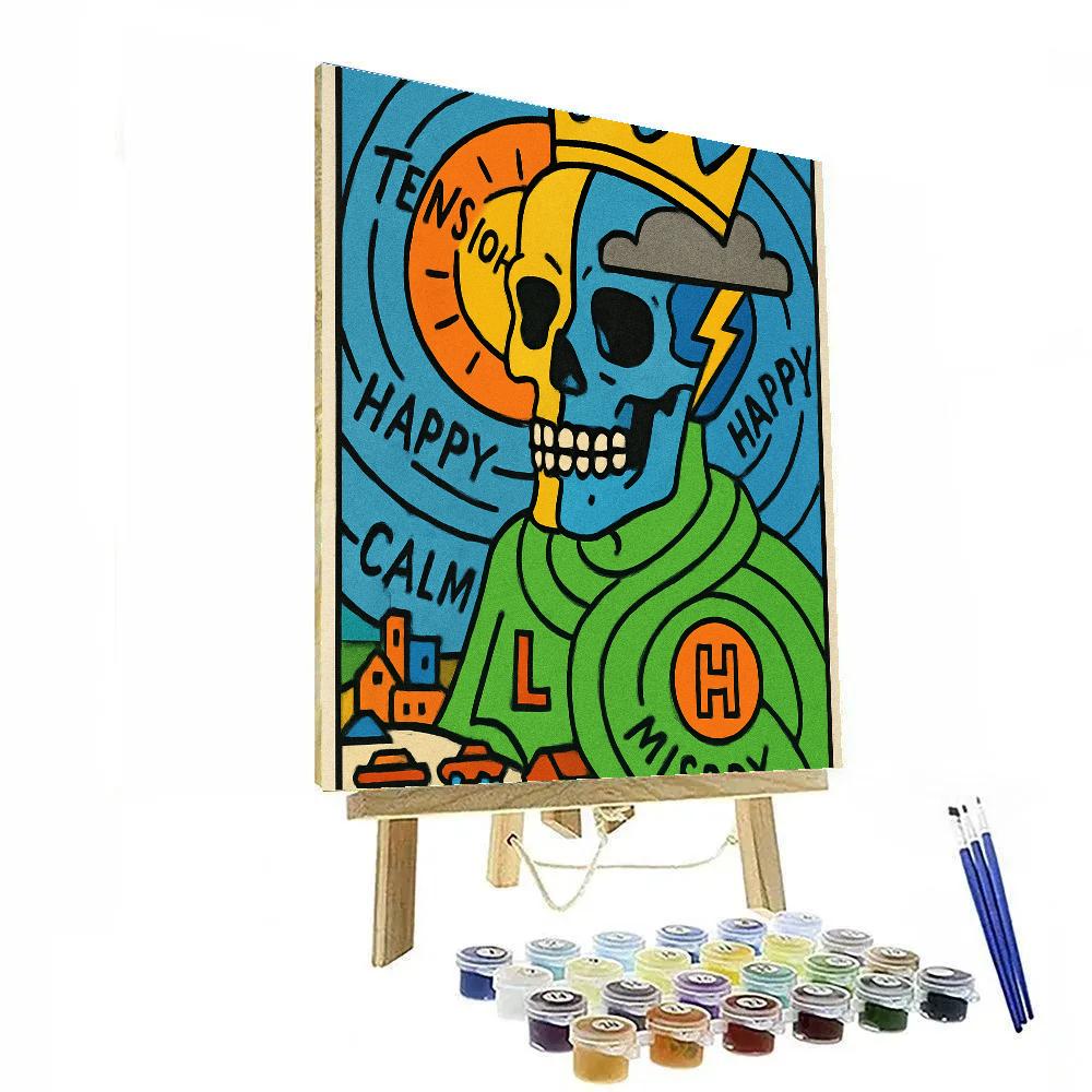 Basquiat Crowned Weather Map Painting by numbers kit