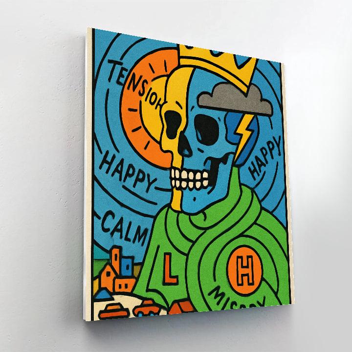 Basquiat Crowned Weather Map Painting by numbers kit